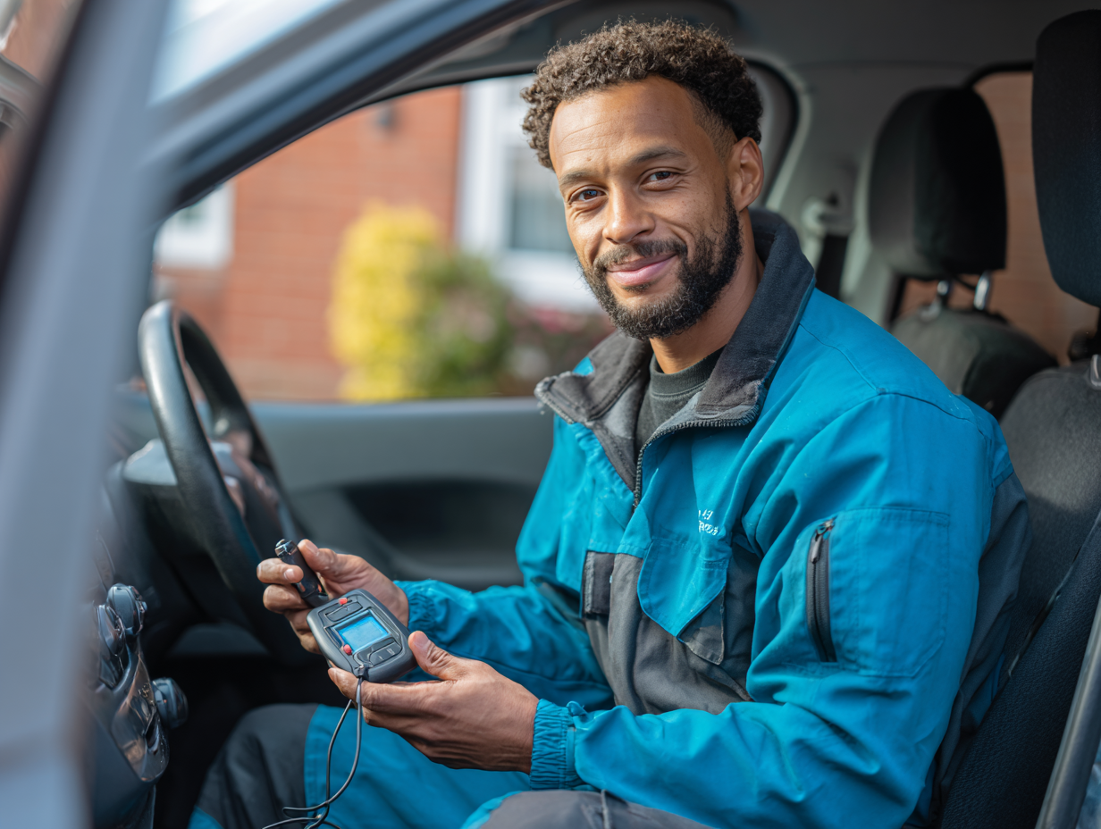 Auto locksmith repairing and reprogramming key fob