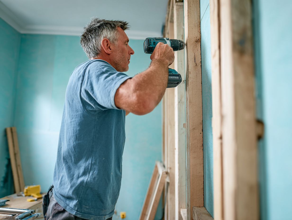 Building a stud partition wall